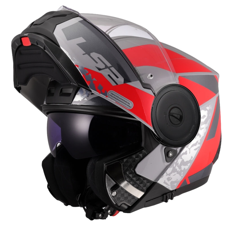 Výklopná helma na motorku LS2 FF902 Scope II Oxyd šedo-červená