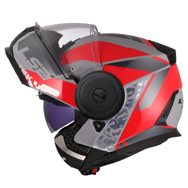 Výklopná helma na motorku LS2 FF902 Scope II Oxyd šedo-červená