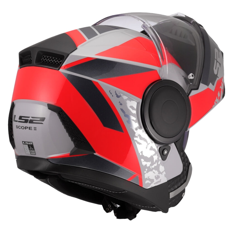 Výklopná helma na motorku LS2 FF902 Scope II Oxyd šedo-červená