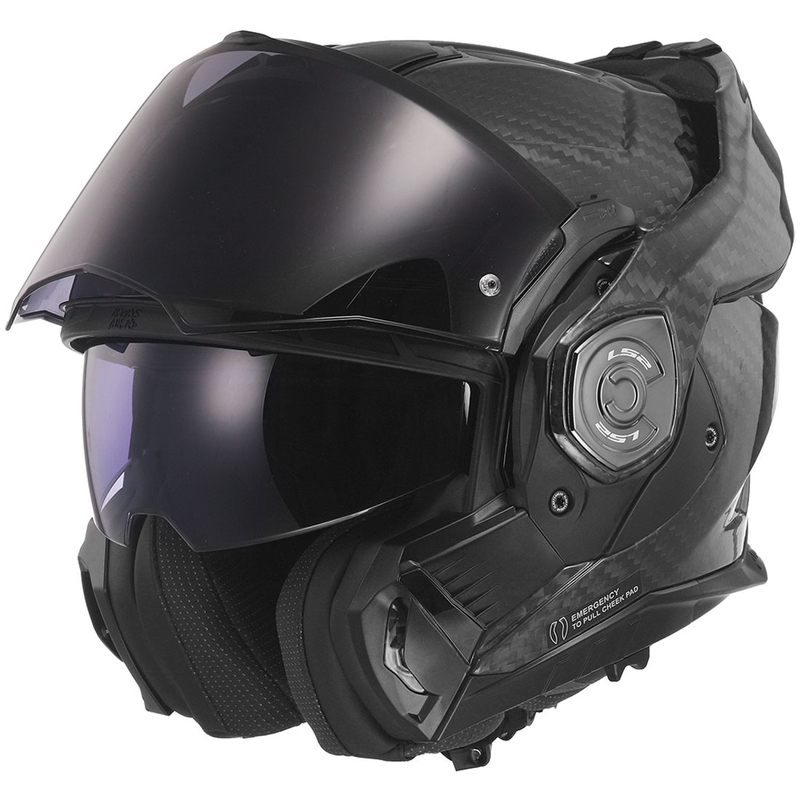 Překlápěcí přilba na motorku LS2 FF901 Advant X Solid Carbon černá