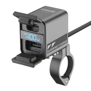 Nabíječka Interphone USB-C, USB-A s nabíjením baterie motocyklu černá