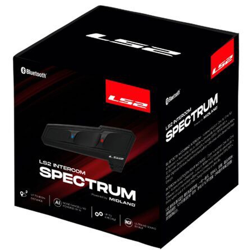 Bluetooth interkom na motorku LS2 Spectrum černý