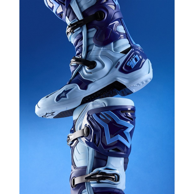 Boty na motorku Alpinestars Tech 10 limitovaná edice Steelers modro-světle modrá
