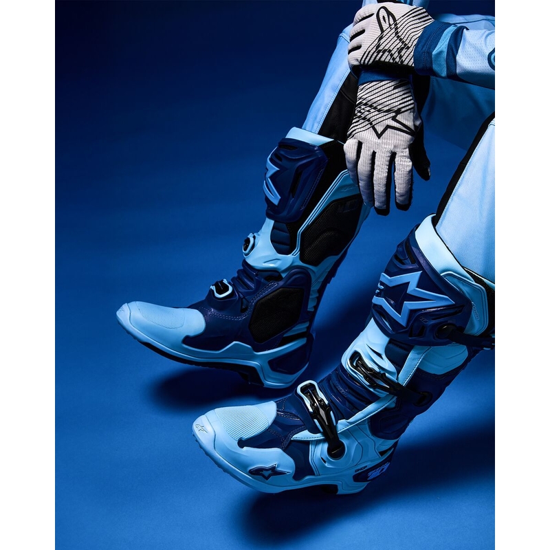 Boty na motorku Alpinestars Tech 10 limitovaná edice Steelers modro-světle modrá