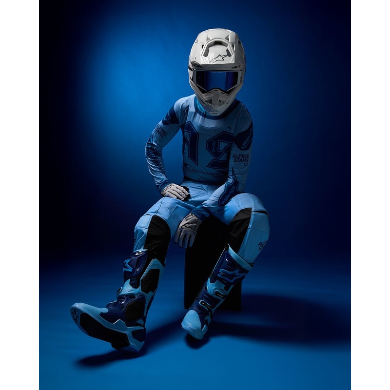 Boty na motorku Alpinestars Tech 10 limitovaná edice Steelers modro-světle modrá