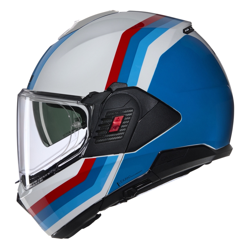 Překlápěcí helma na motorku Nolan N120-1 Lineo N-COM 347 bílo-modro-červená