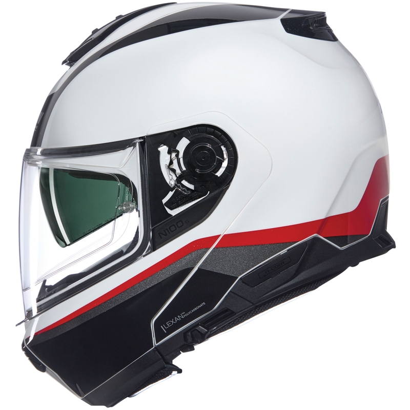 Vyklápěcí helma na motorku Nolan N100-6 Incognito N-COM 344 bílo-černo-červená