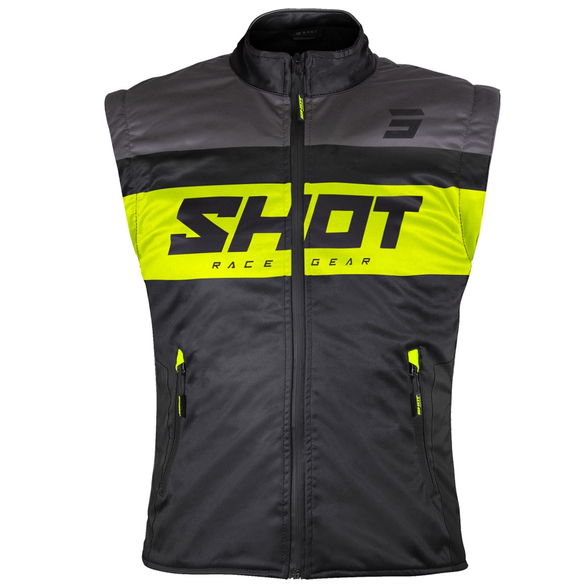 Vesta na motorku Shot Bodywarmer Lite černo-fluo žlutá Velikost: 3XL
