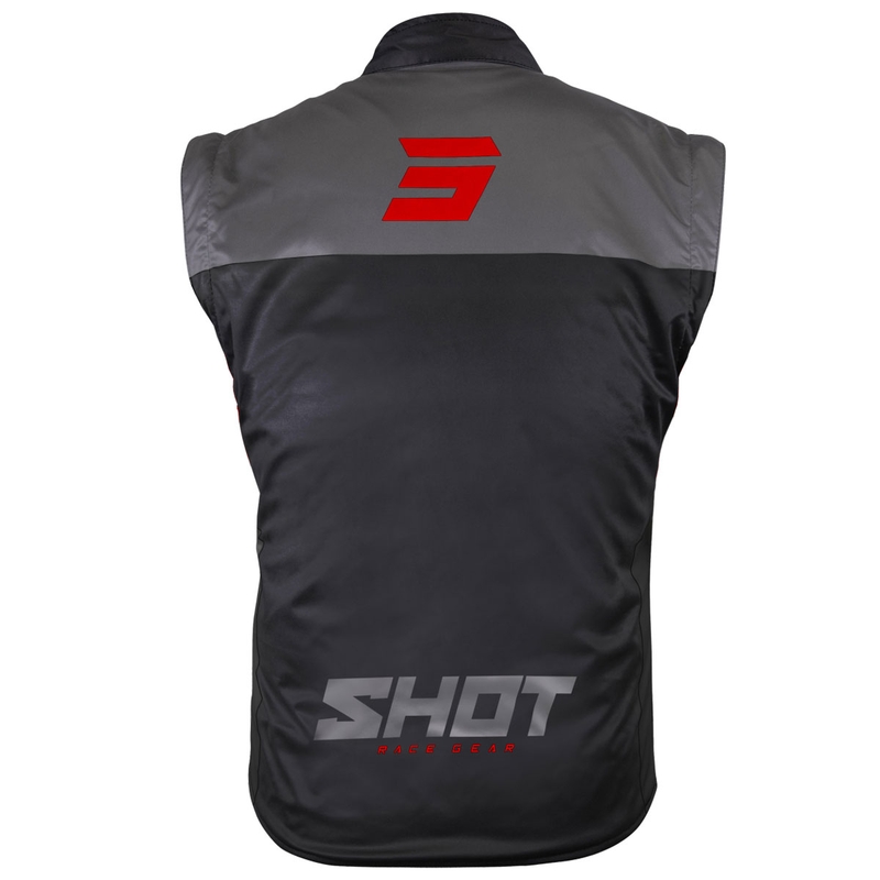 Vesta na motorku Shot Bodywarmer Lite černo-červená