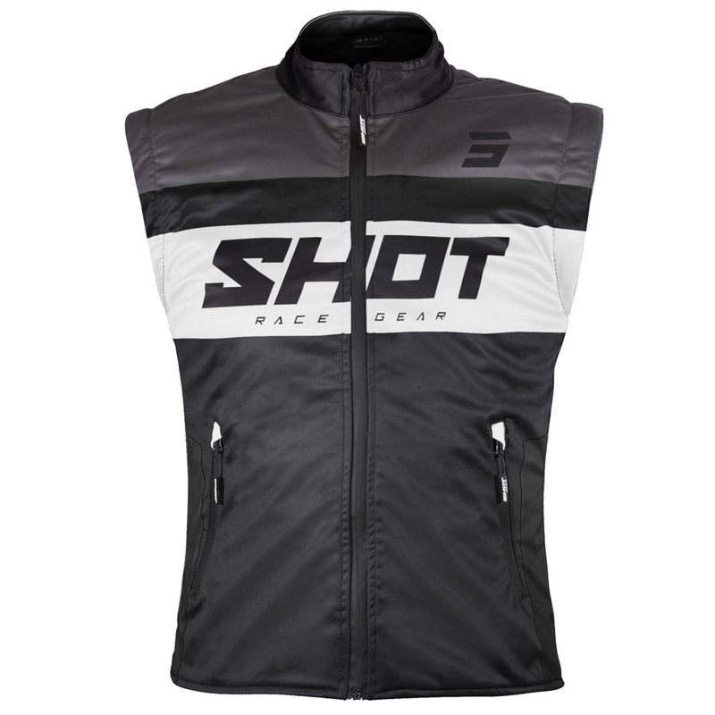 Vesta na motorku Shot Bodywarmer Lite černo-bílá