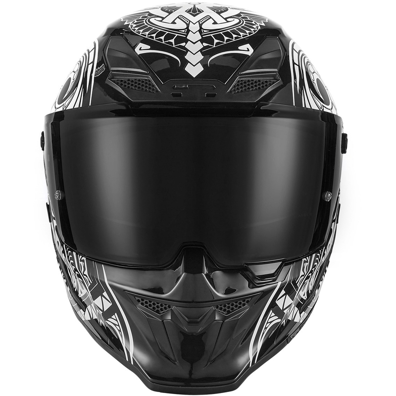 Integrální helma na motorku NOX Exlusiv Goliath Maori černo-bílá