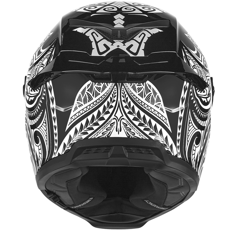Integrální helma na motorku NOX Exlusiv Goliath Maori černo-bílá