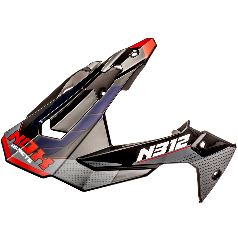Kšilt pro helmy na motorku NOX N312 Vapor černo-modro-červený