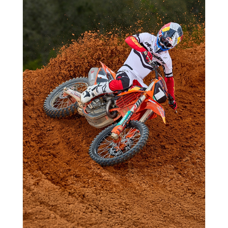 Motokrosový dres Alpinestars Techstar limitovaná edice Deep černo-bílo-fluo červeno-oranžový