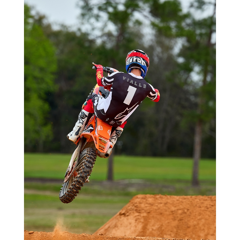 Motokrosový dres Alpinestars Techstar limitovaná edice Deep černo-bílo-fluo červeno-oranžový