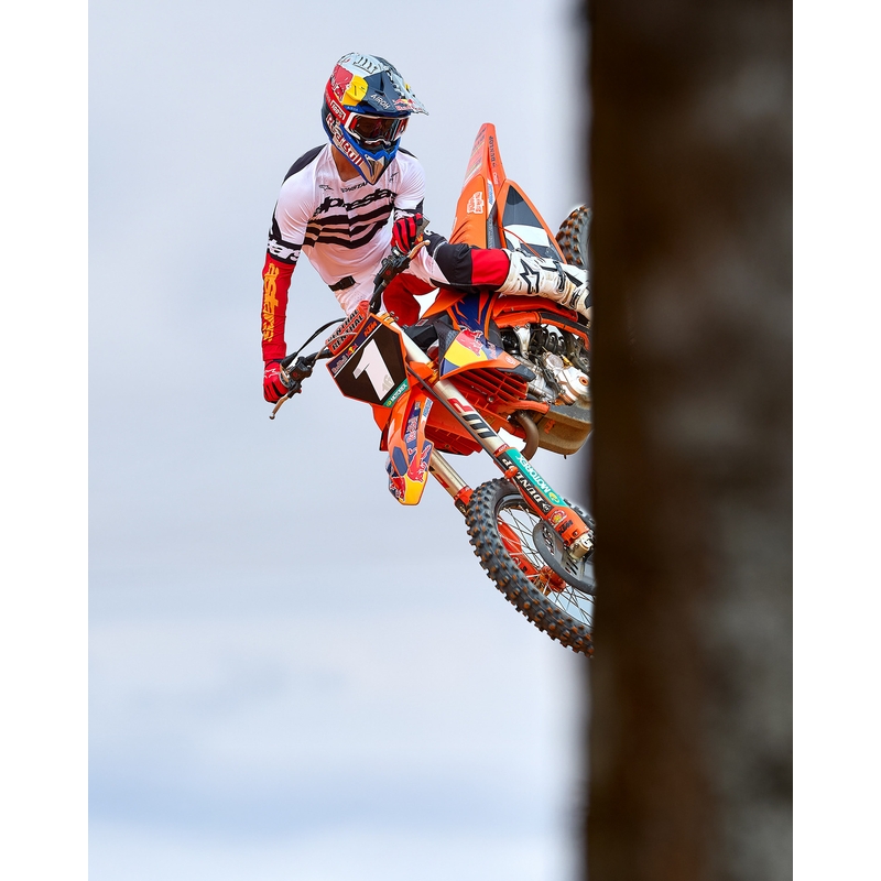 Motokrosový dres Alpinestars Techstar limitovaná edice Deep černo-bílo-fluo červeno-oranžový
