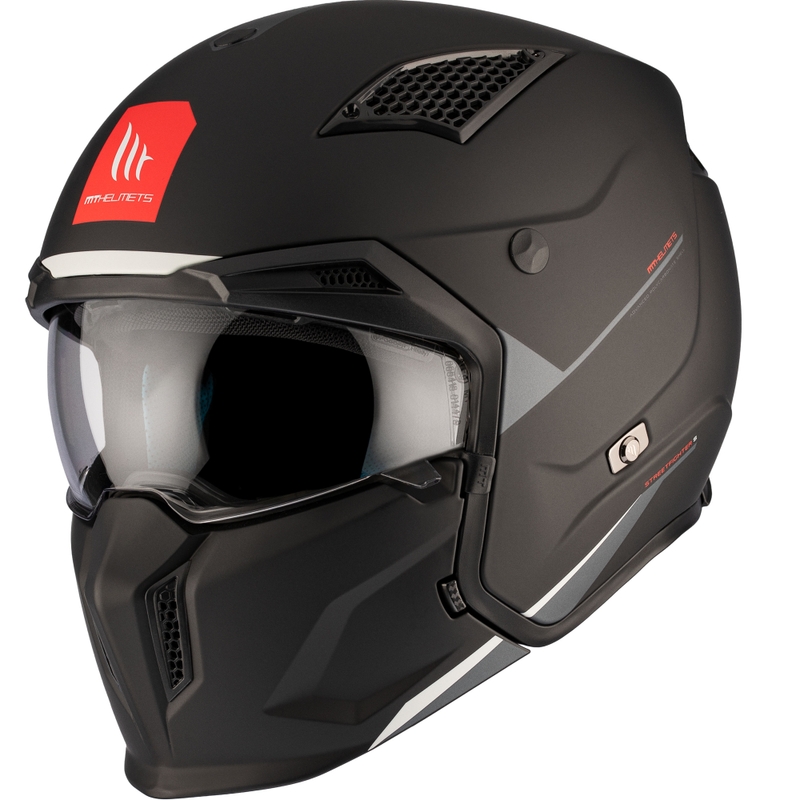 Otevřená přilba s maskou MT Streetfighter SV S Solid A1 černá matná