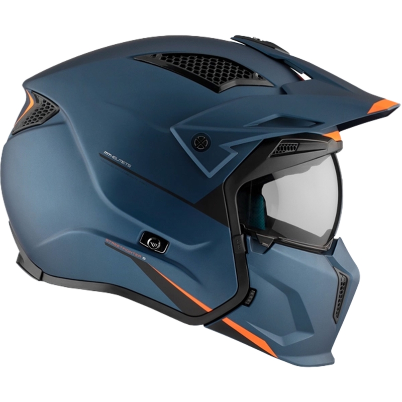 Otevřená helma s maskou MT Streetfighter SV S Solid A7 matná modrá