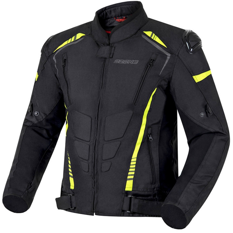 Bunda na motorku Ozone Pulse černo-fluo žlutá