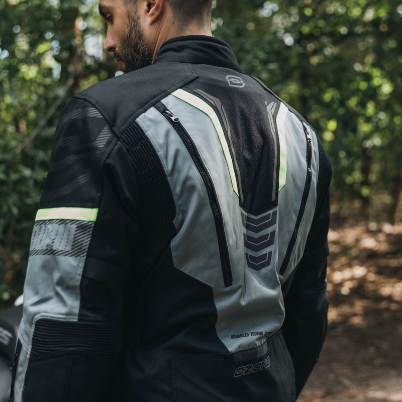 Bunda na motorku Ozone Tour III černo-šedo-fluo žlutá