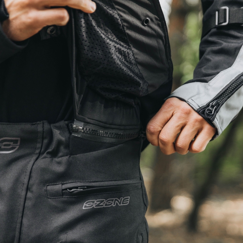 Bunda na motorku Ozone Tour III černo-šedo-fluo žlutá