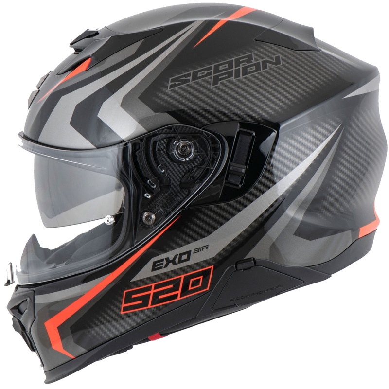 Integrální helma na motorku Scorpion EXO-520 EVO AIR TERRA černo-stříbrno-červená