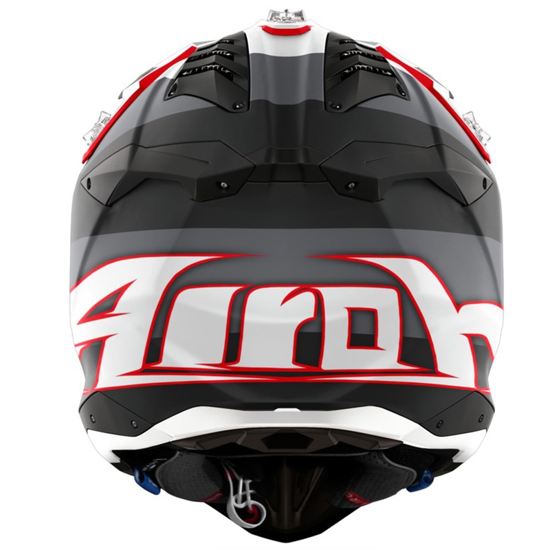 Motokrosová helma Airoh Aviator 3 Monarch šedo-červená matná