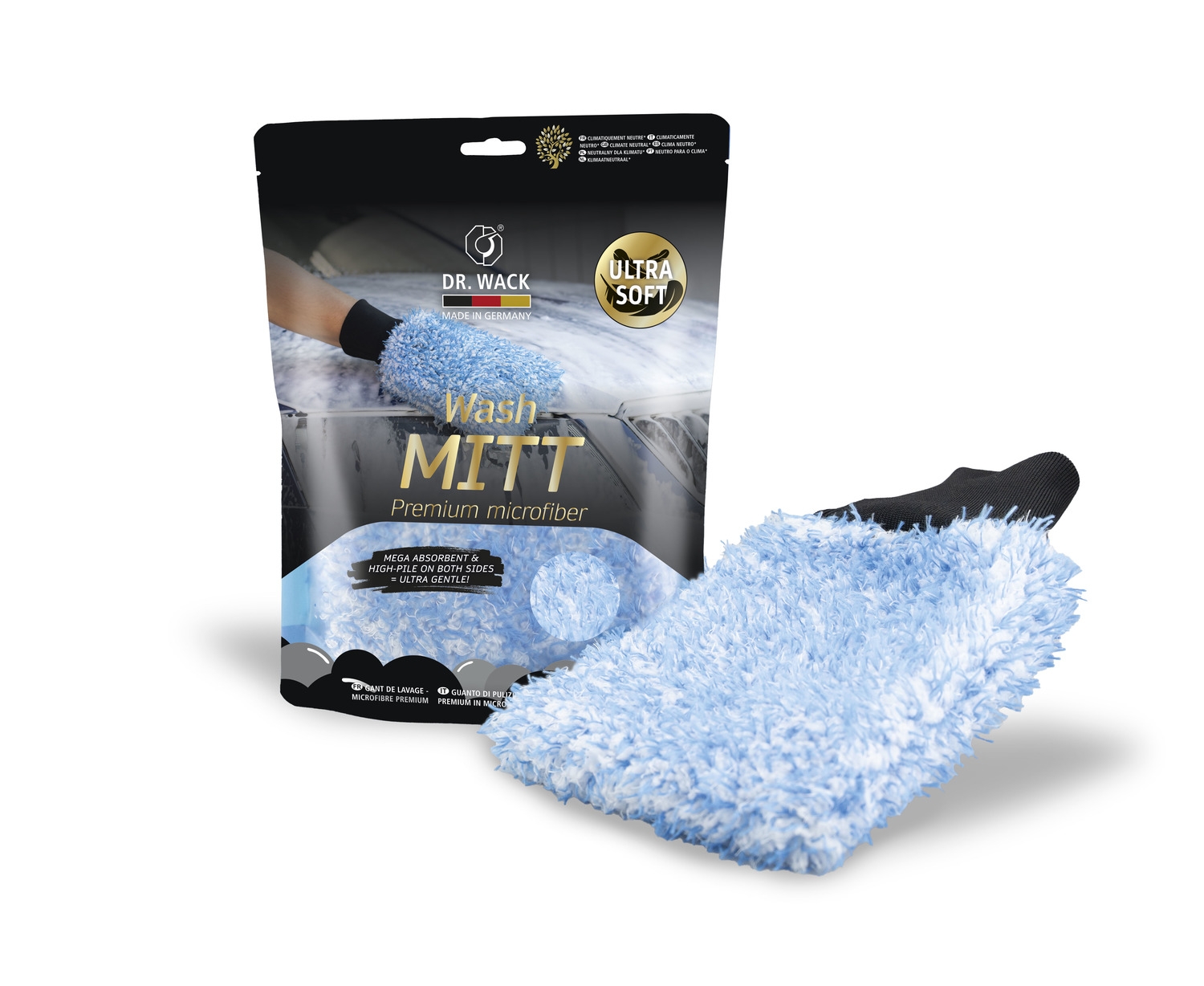 Mycí rukavice z mikrovlákna Dr. Wack Wash mitt modrá