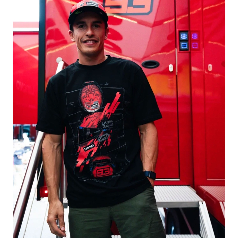 Tričko Ducati Marc Marquez - helmet MotoGP černo-červené