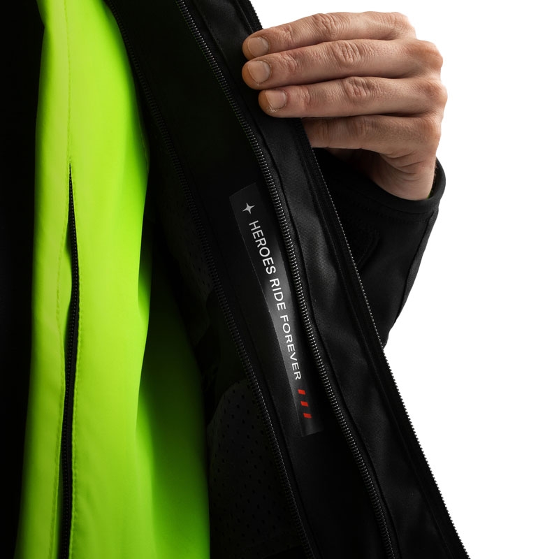 Bunda na motorku Rebelhorn Borg II černo-šedo-fluo žlutá