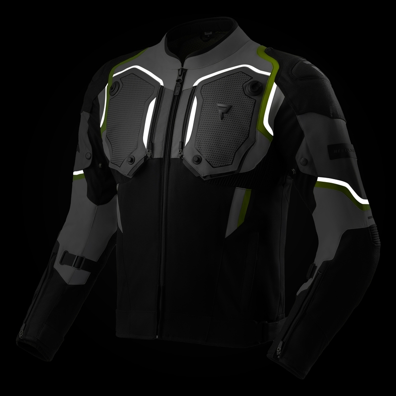 Bunda na motorku Rebelhorn Borg II černo-šedo-fluo žlutá
