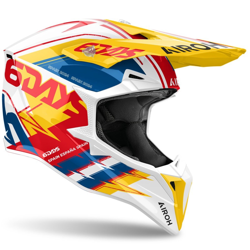 Motokrosová helma Airoh Wraaap Six Days Spain lesklá multicolor