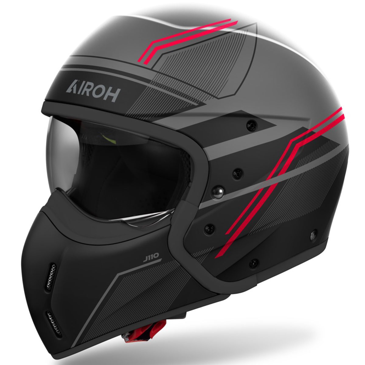 Modulární helma na motorku Airoh J110 Slim matná červená Velikost: XS