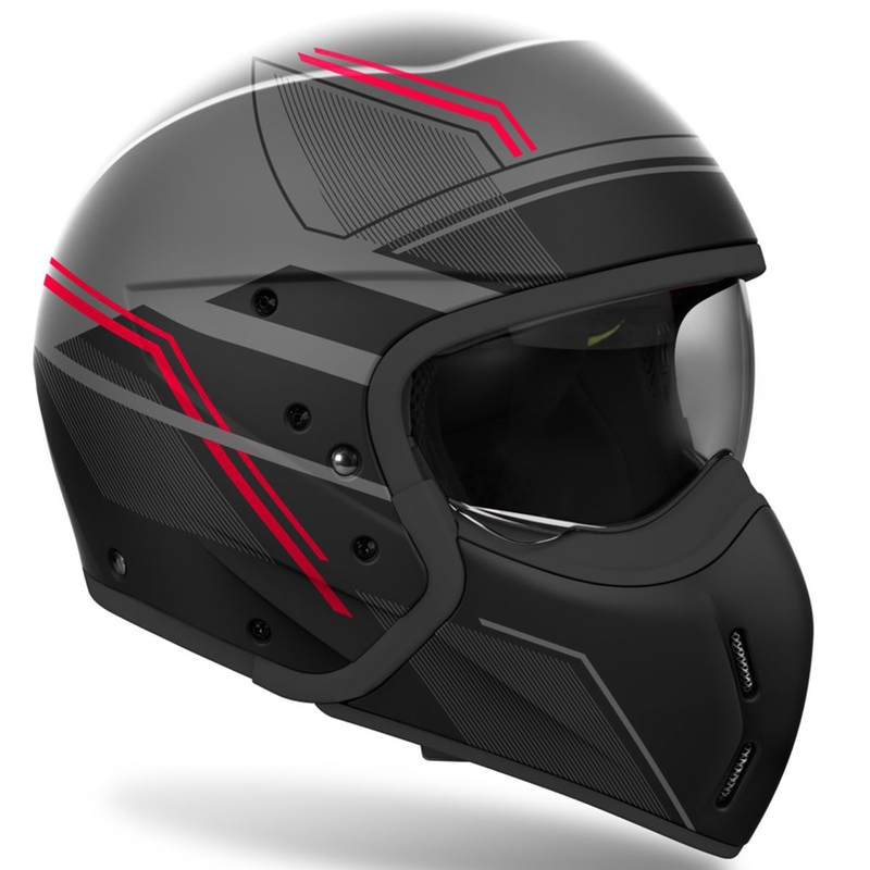 Modulární helma na motorku Airoh J110 Slim matná červená