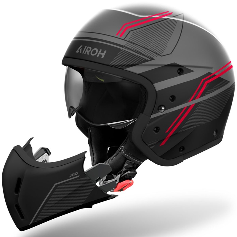 Modulární helma na motorku Airoh J110 Slim matná červená