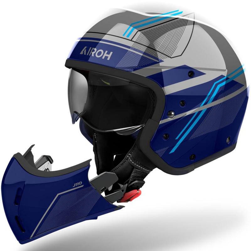 Modulární helma na motorku Airoh J110 Slim lesklá modrá