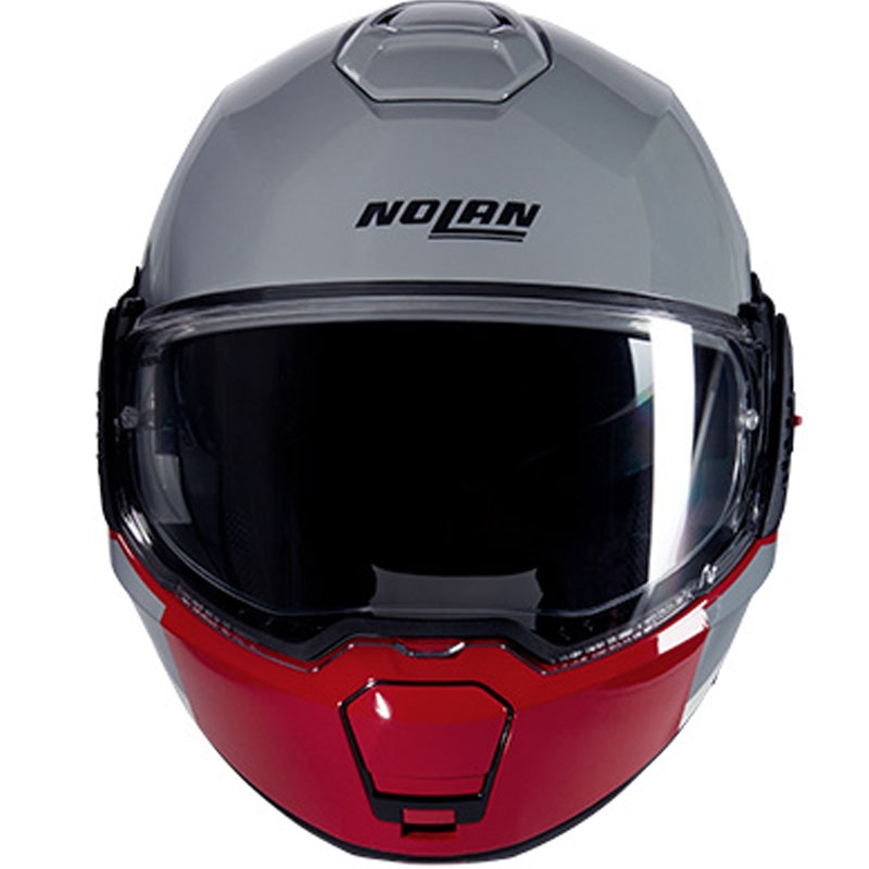 Překlápěcí helma na motorku Nolan N120-1 Grafo N-COM 349 šedo-bílo-červená