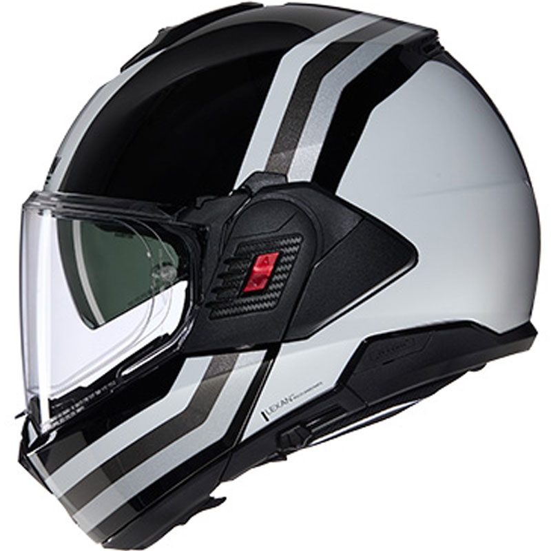 Překlápěcí helma na motorku Nolan N120-1 Lineo N-COM 348 černo-bílo-stříbrná