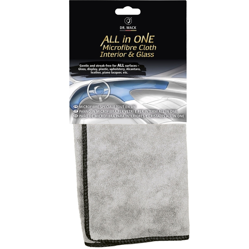 Utěrka z mikrovlákna pro skla a interiér Dr. Wack All in One Microfibre cloth šedá