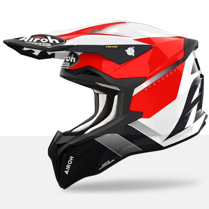Motokrosová helma Airoh Strycker Blazer červená  - II. jakost