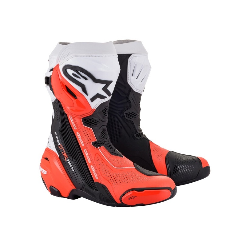Boty na motorku Alpinestars Supertech R Vented černo-bílo-fluo červené - II. jakost