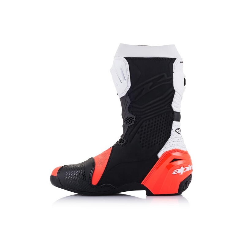 Boty na motorku Alpinestars Supertech R Vented černo-bílo-fluo červené - II. jakost