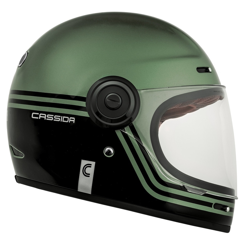 Integrální přilba na motorku Cassida Fibre Super Hooligan černo-zelená  - II. jakost