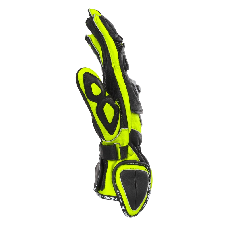 Rukavice na motorku Street Racer Virus 2 černo-fluo žluté - II. jakost