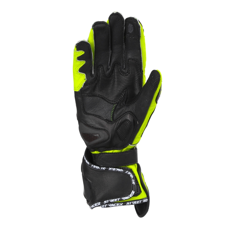Rukavice na motorku Street Racer Virus 2 černo-fluo žluté - II. jakost