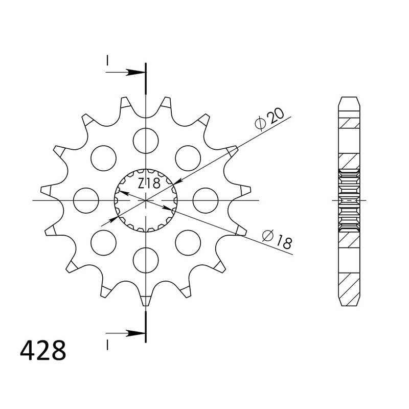 Řetězové kolečko SUPERSPROX 15 zubů, 428
