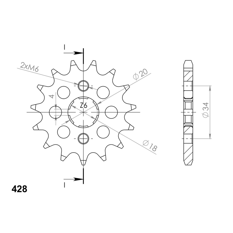 Řetězové kolečko SUPERSPROX 15 zubů, 428