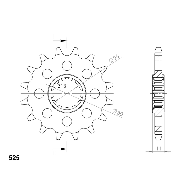 Řetězové kolečko SUPERSPROX 16 zubů, 525