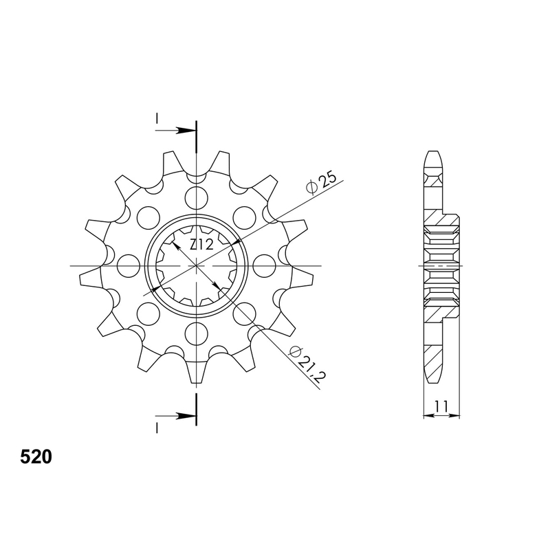 Řetězové kolečko SUPERSPROX 12 zubů, 520