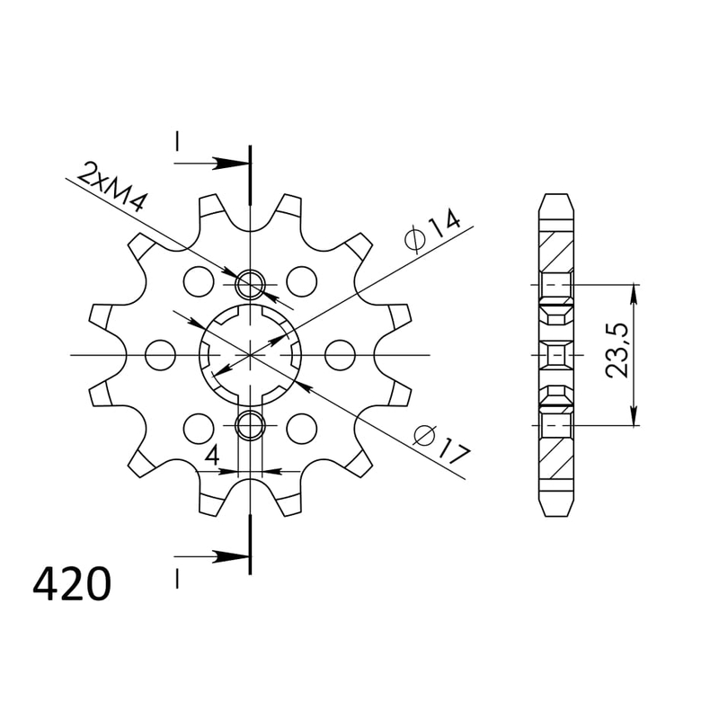 Řetězové kolečko SUPERSPROX 12 zubů, 420